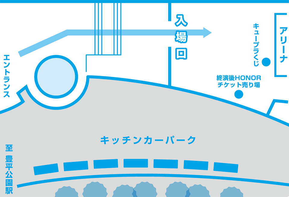 1F ロビー / 屋外エリアのマップ画像